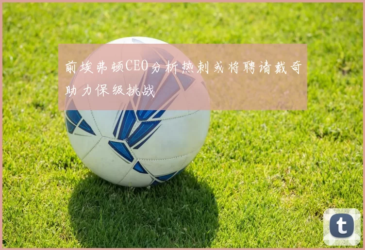 前埃弗顿CEO分析热刺或将聘请戴奇助力保级挑战
